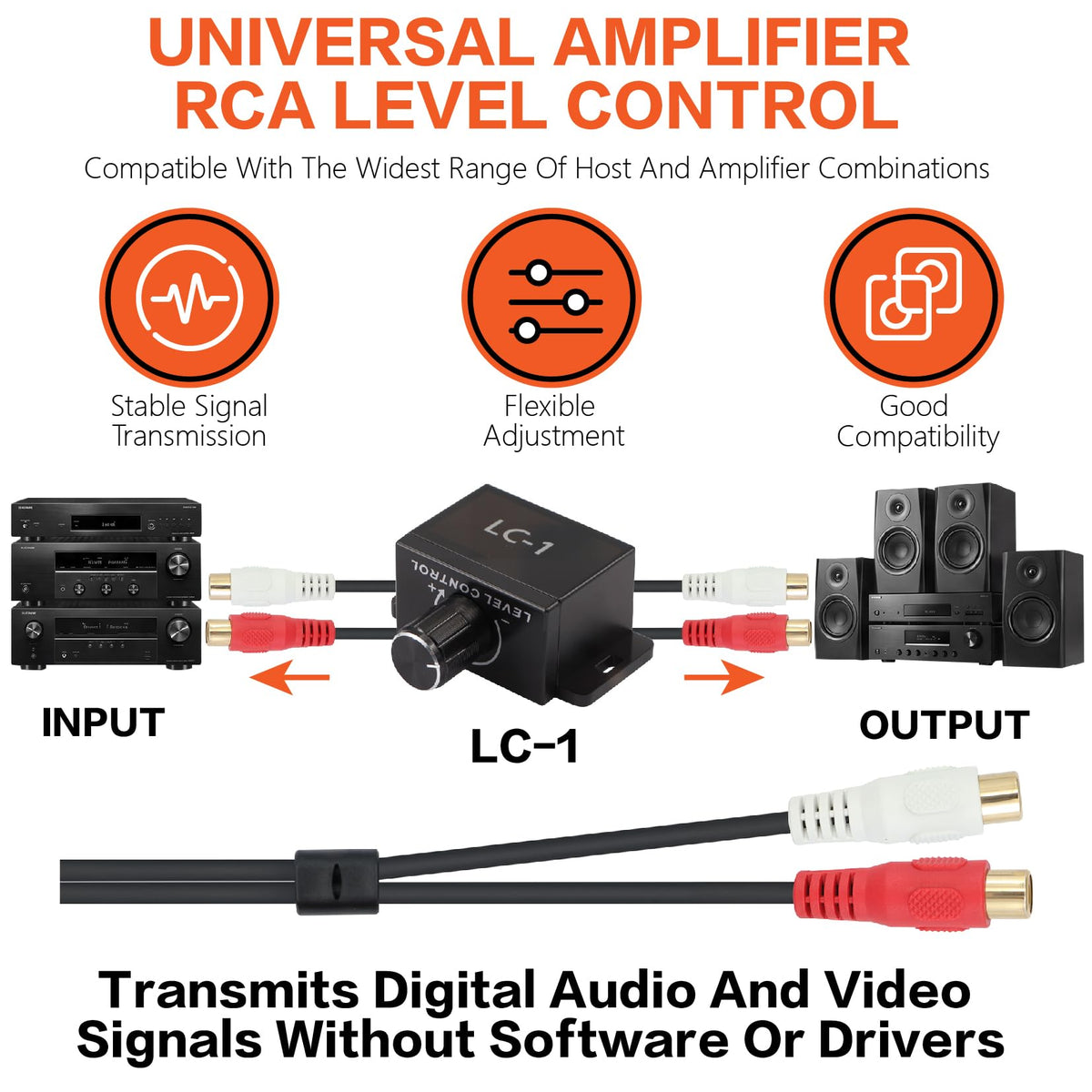 0 Gauge Car Audio Amp Wiring Kit 3000W with Bass Knob R165205