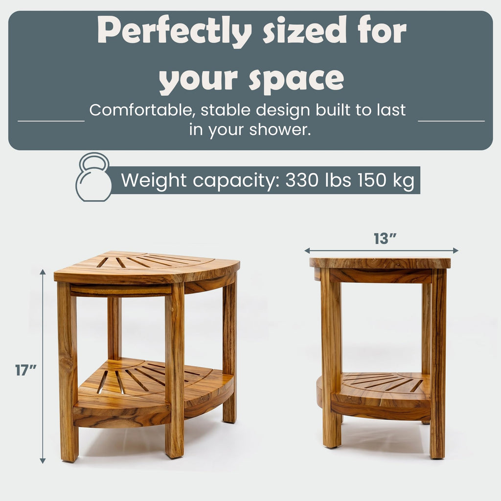 13-Inch Teak Corner Shower Bench U4418