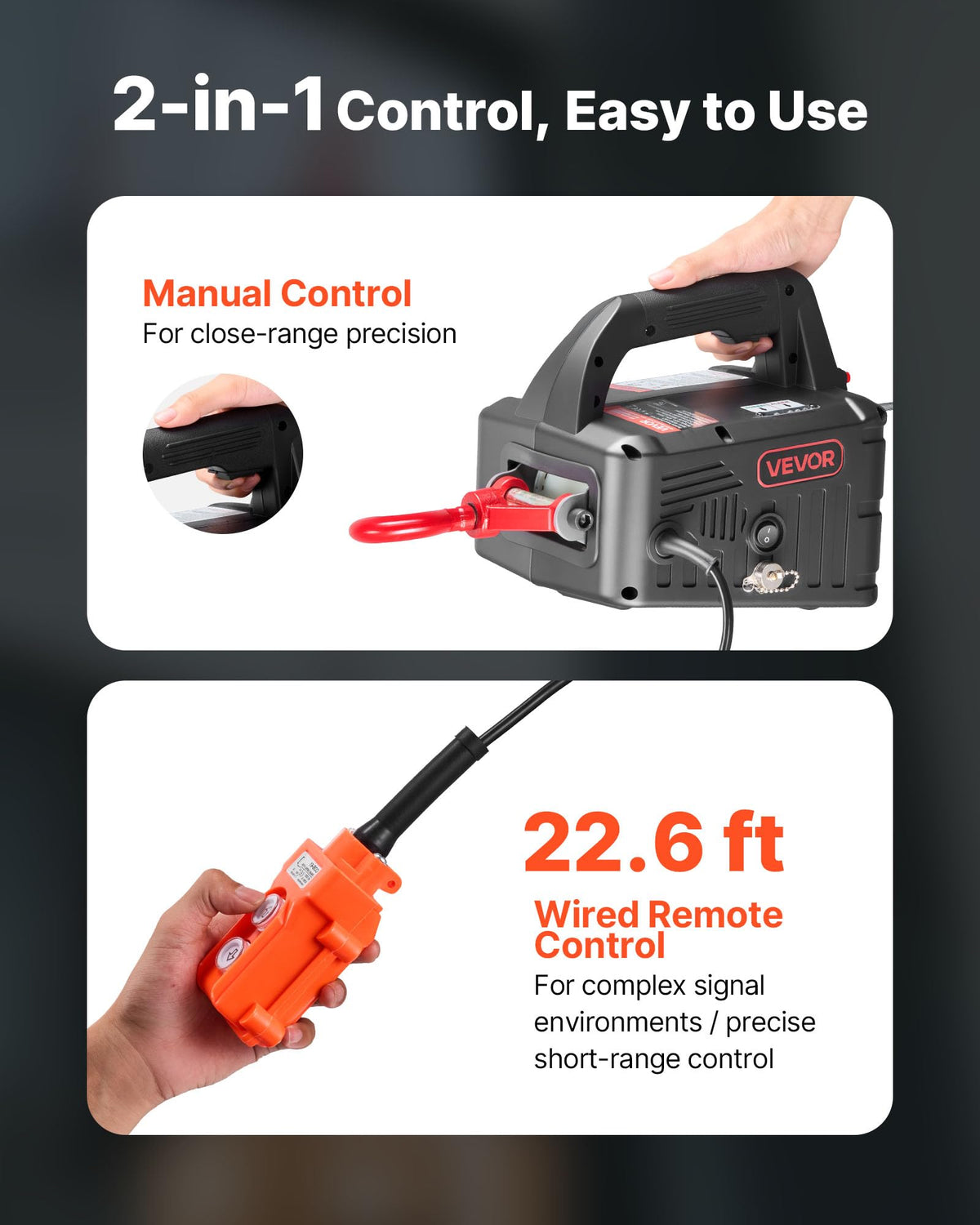 1100 lbs 1500W Electric Hoist Winch with Wired Remote Control S23672