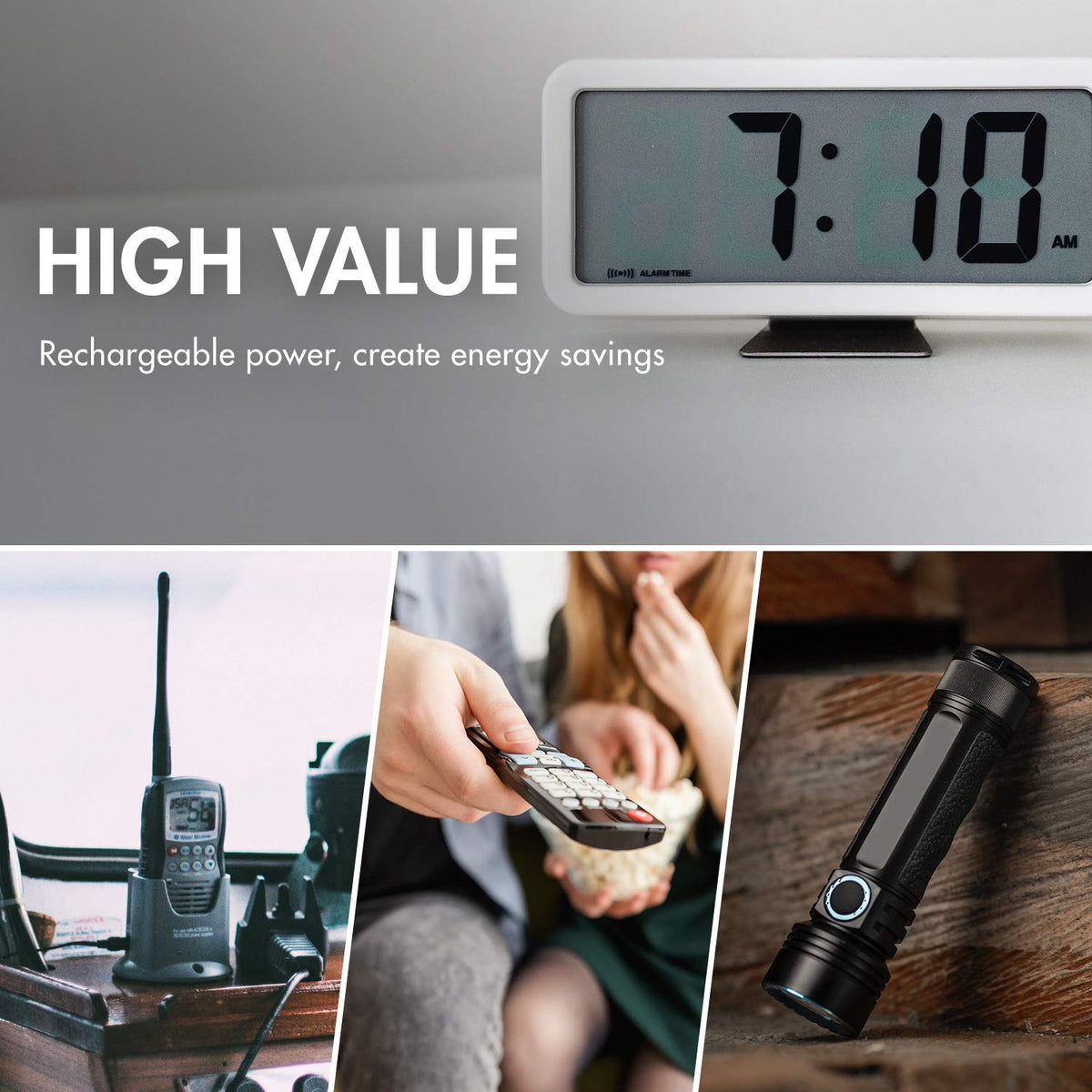1.2V Rechargeable NiMH AA AAA C and D Battery Combo J8556