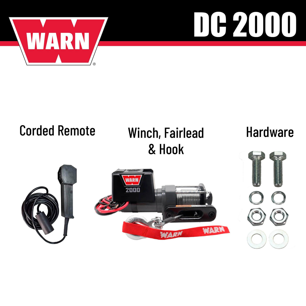 12V Electric Winch with 2000 lb Pulling Capacity Q3359