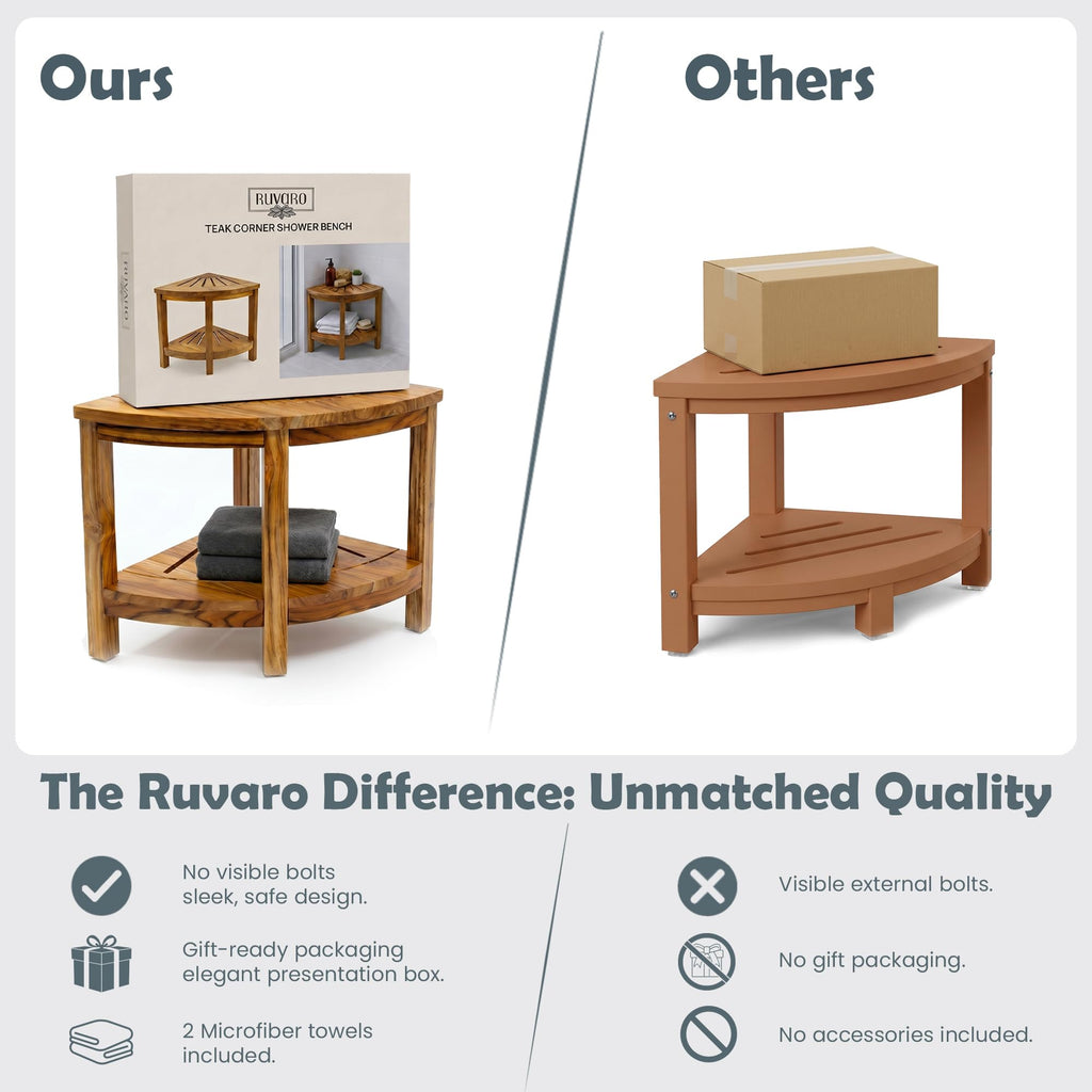 13-Inch Teak Corner Shower Bench U4418