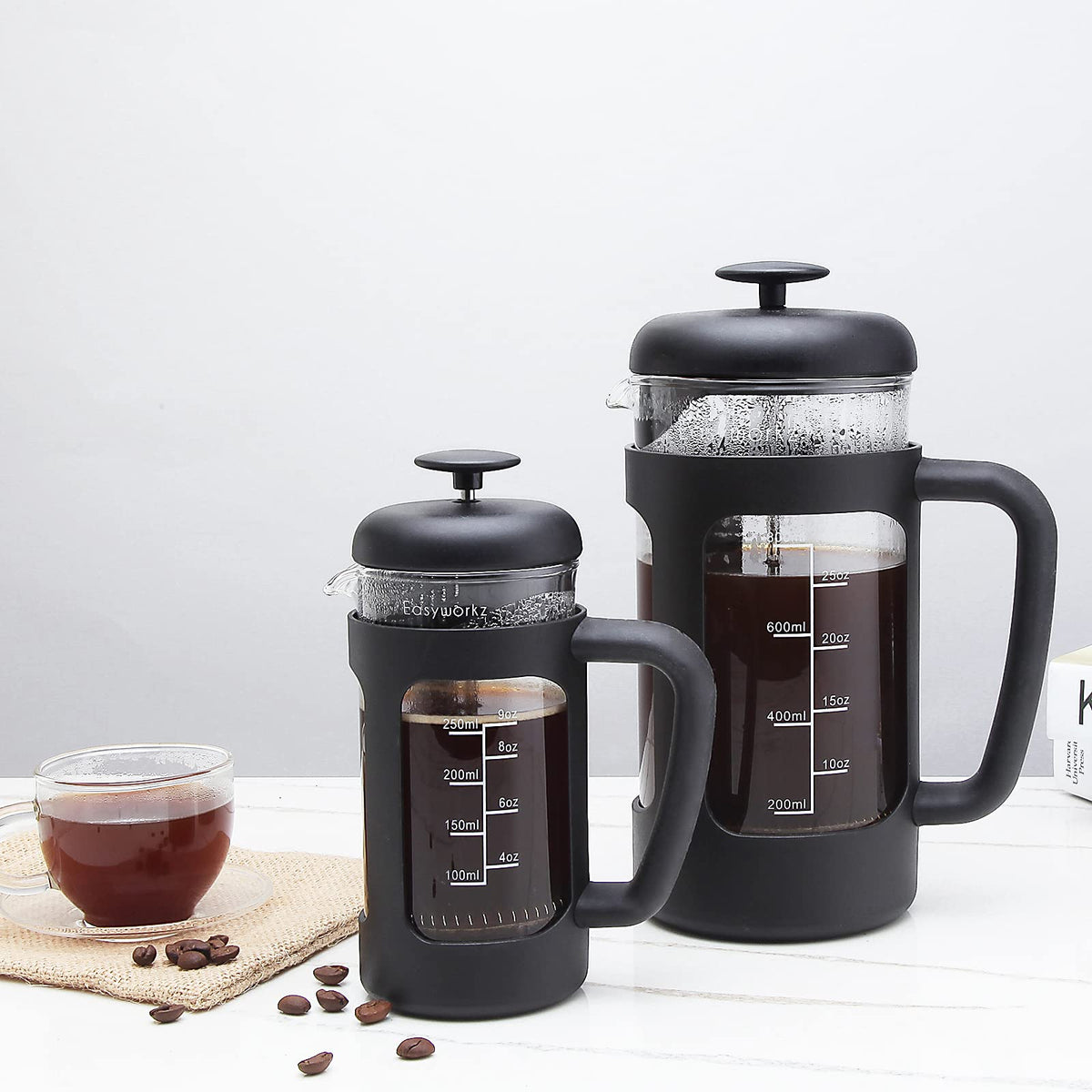 12 oz Stainless Steel French Press with Measuring Spoon P2380