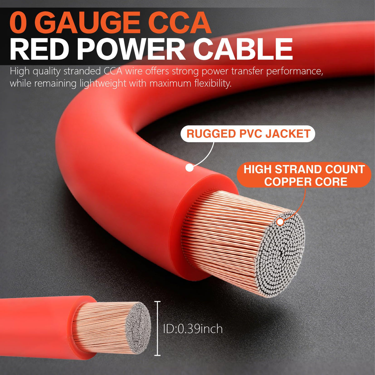 0 Gauge Car Audio Amp Wiring Kit 3000W with Bass Knob R165205