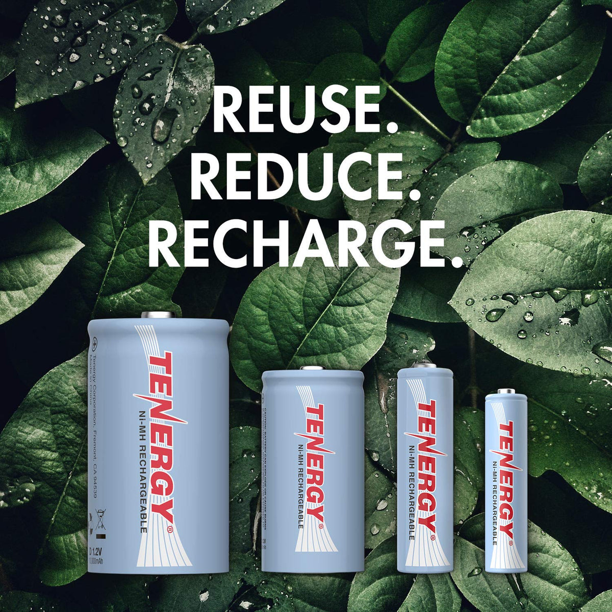 1.2V Rechargeable NiMH AA AAA C and D Battery Combo J8556