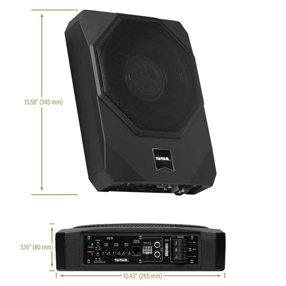 10 Inch Under Seat Car Subwoofer T1647